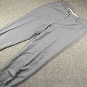 Canali Dress Pants Mens 40x27 Hemmed Gray Pure Wool Flat Front Made in Italy